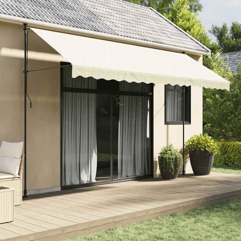 foto del prodotto tenda da sole retrattile crema 400x150 cm in tessuto e acciaio vidaxl