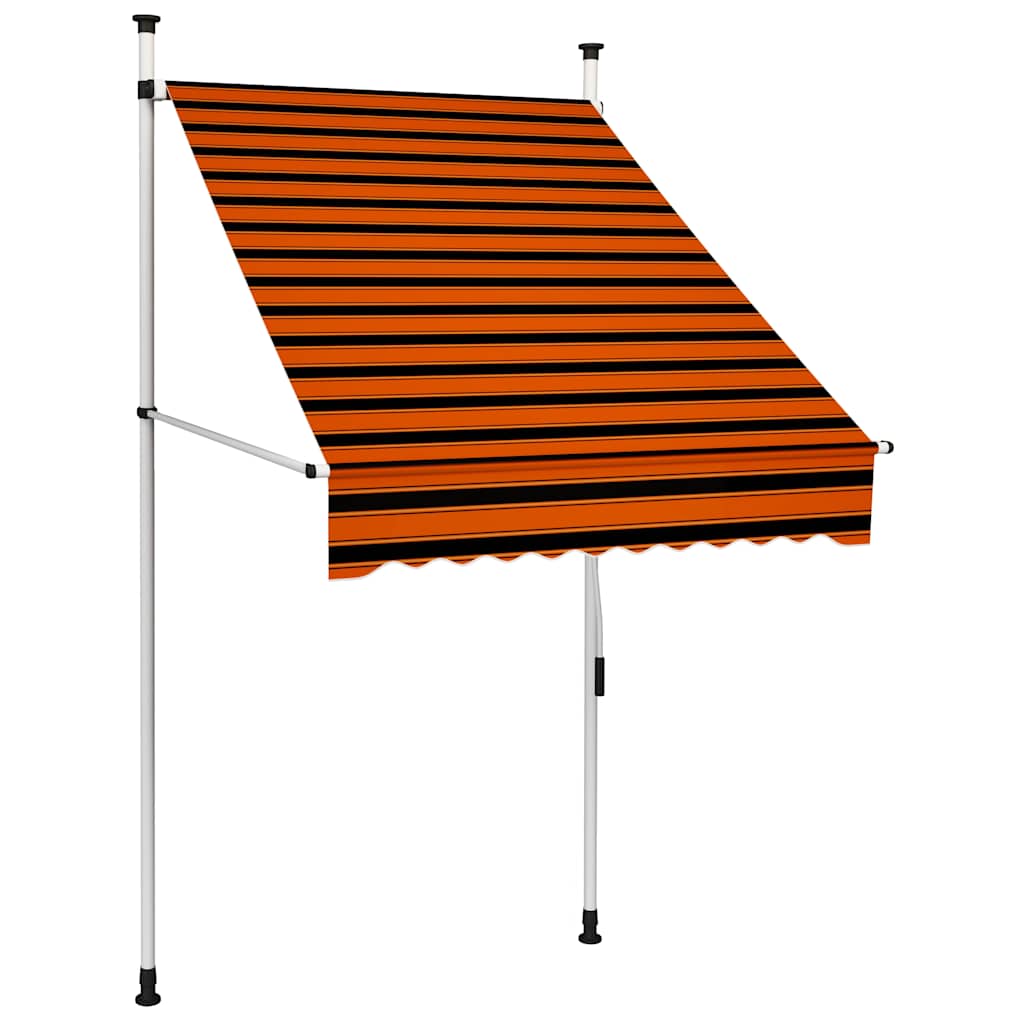 foto del prodotto tenda da sole retrattile manuale 100 cm arancione e marrone