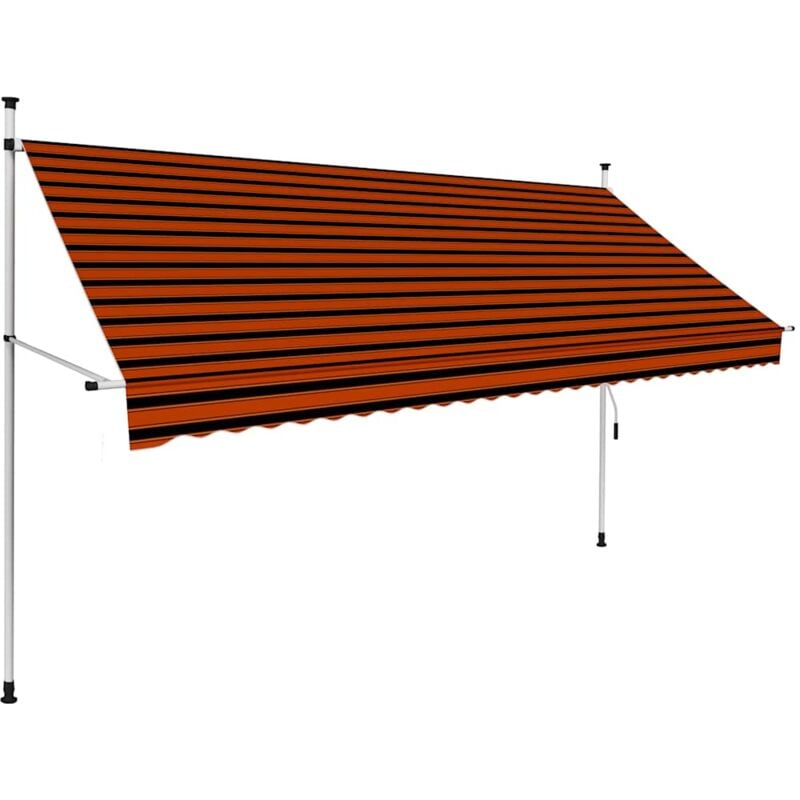 foto del prodotto tenda da sole retrattile manuale 300 cm arancione e marrone