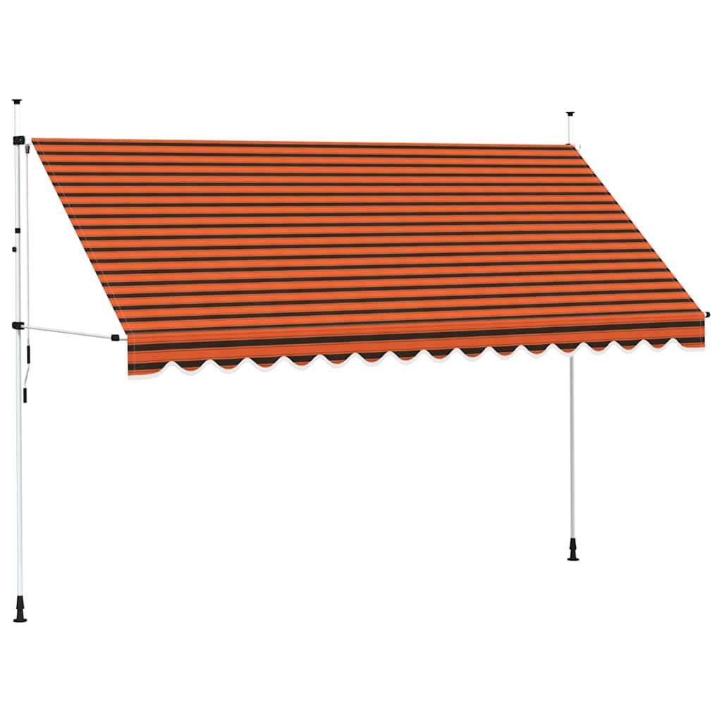 foto del prodotto tenda da sole retrattile manuale 400 cm arancione e marrone cod mxl 5514