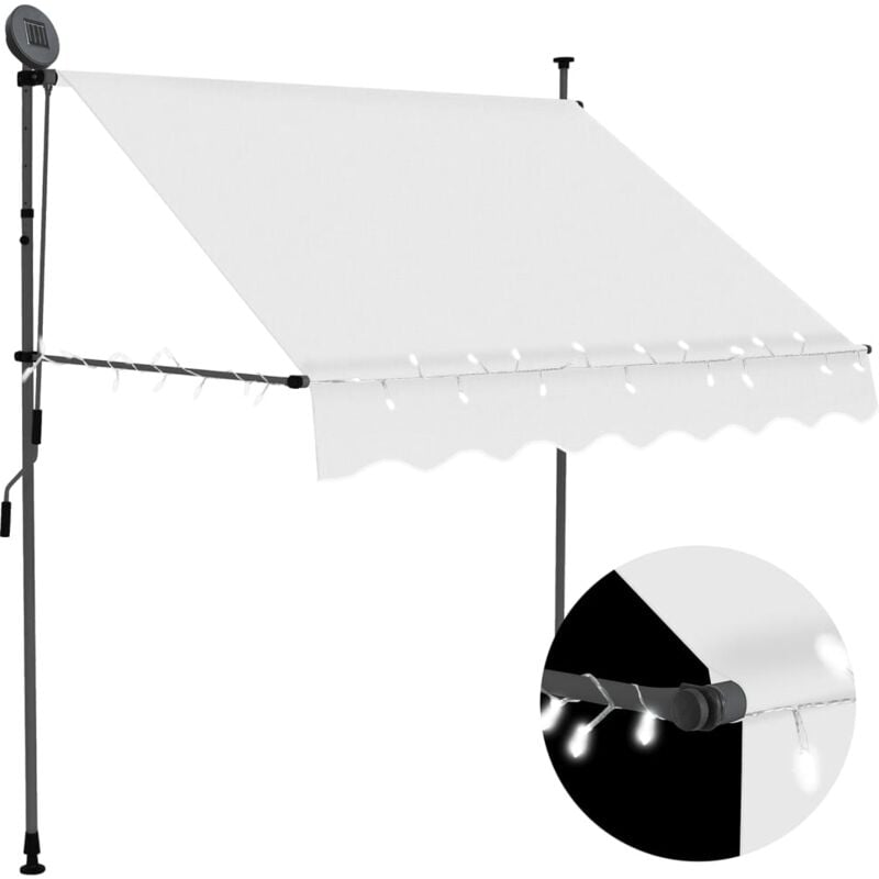 foto del prodotto tenda da sole retrattile manuale con led 100 cm crema vidaxl