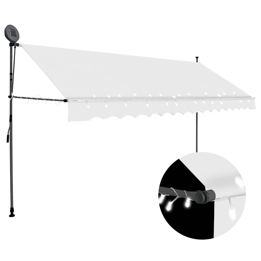 foto del prodotto tenda da sole retrattile manuale con led 400 cm crema cod mxl 16712