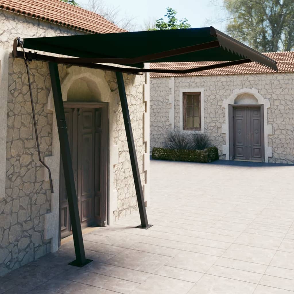 foto del prodotto tenda da sole retrattile manuale con pali 3,5x2,5 m antracite vidaxl 556417