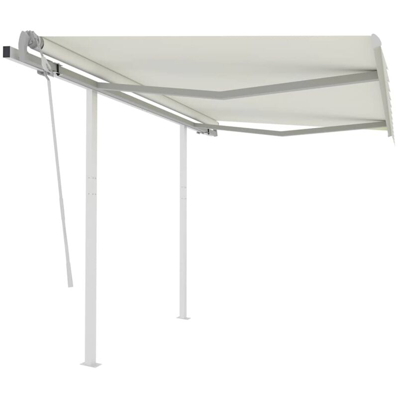 foto del prodotto tenda da sole retrattile manuale con pali 3x2,5 m crema