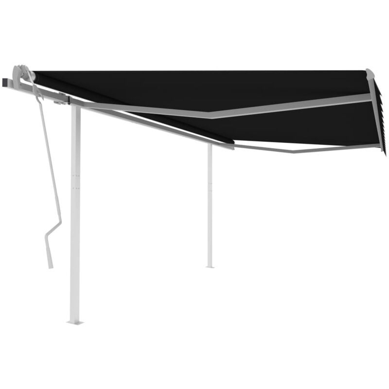 foto del prodotto tenda da sole retrattile manuale con pali 4x3 m antracite