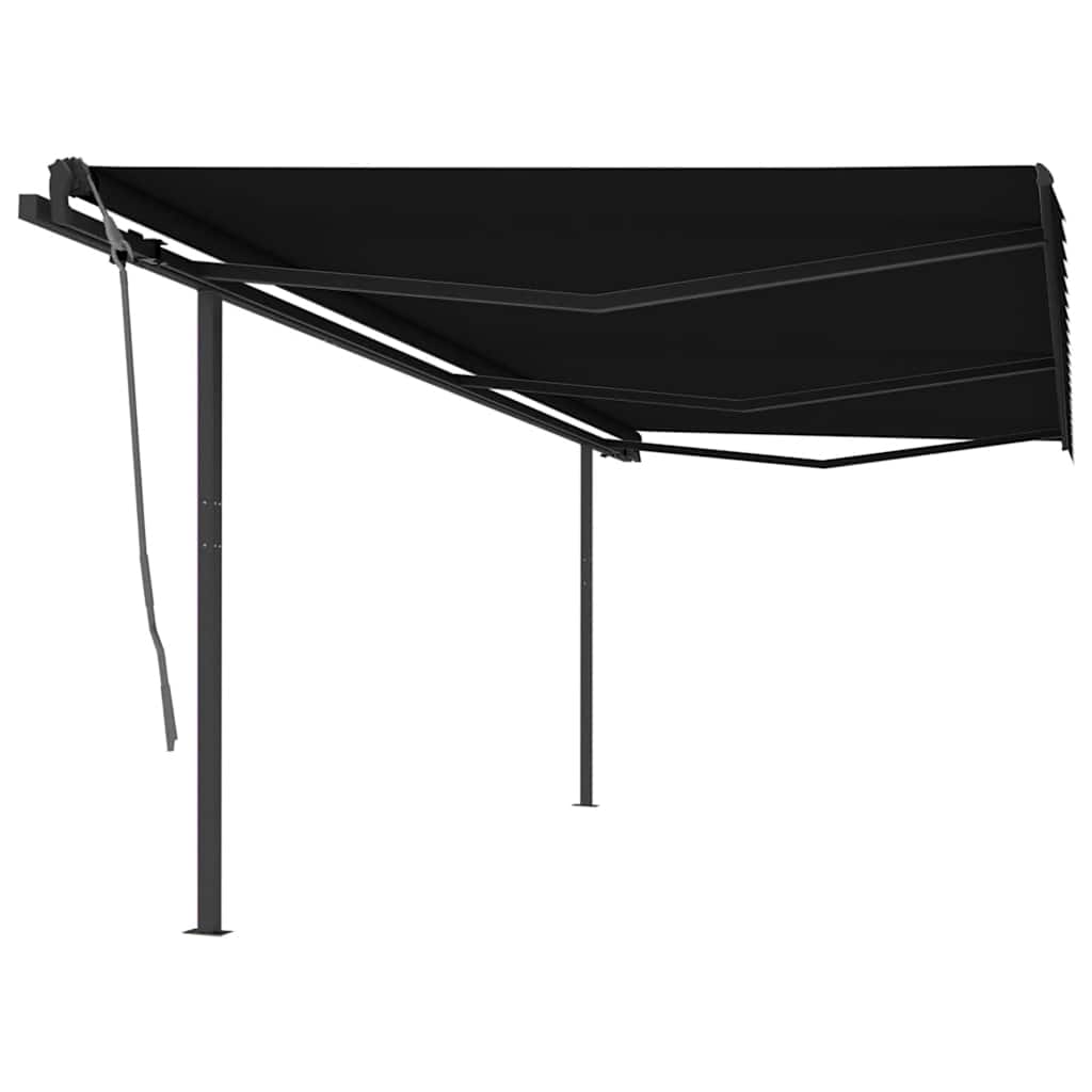 foto del prodotto tenda da sole retrattile manuale con pali 6x3 m antracite cod mxl 43837