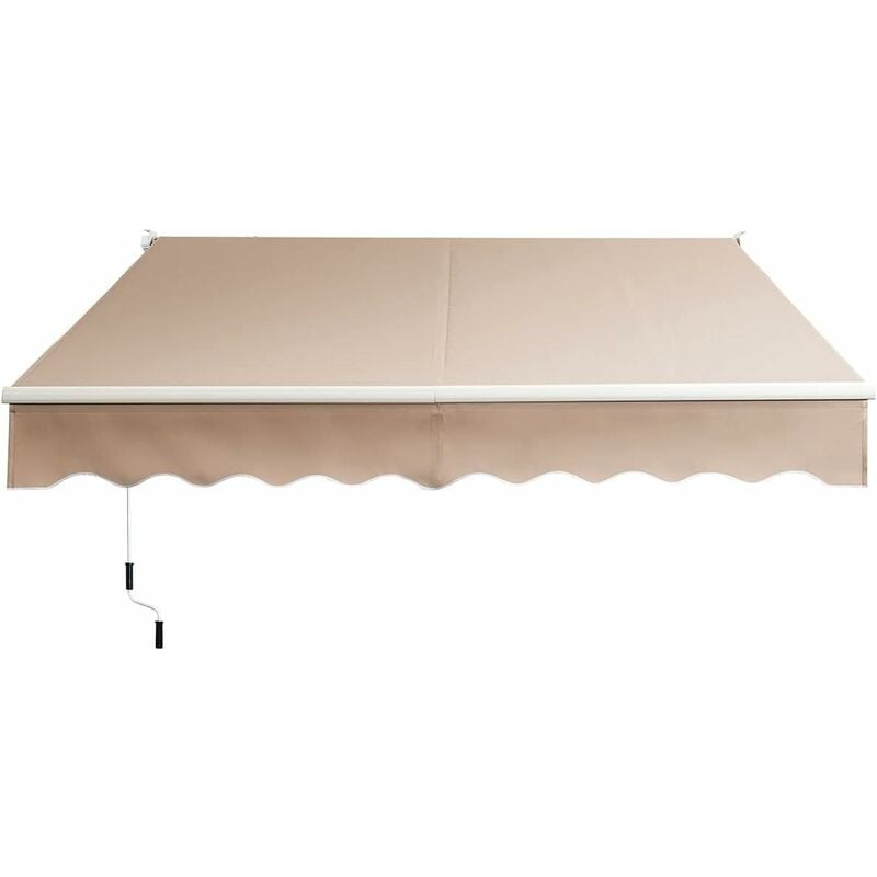 foto del prodotto tenda da sole retrattile, tenda da veranda regolabile con manovella, tenda da sole manuale con telaio di tubi robusti, adatta a giardino, balcone e