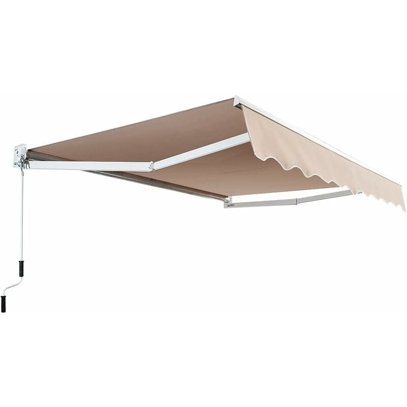 foto del prodotto tenda da sole retrattile, tenda da veranda regolabile con manovella, tenda da sole manuale con telaio di tubi robusti, adatta a giardino, balcone e