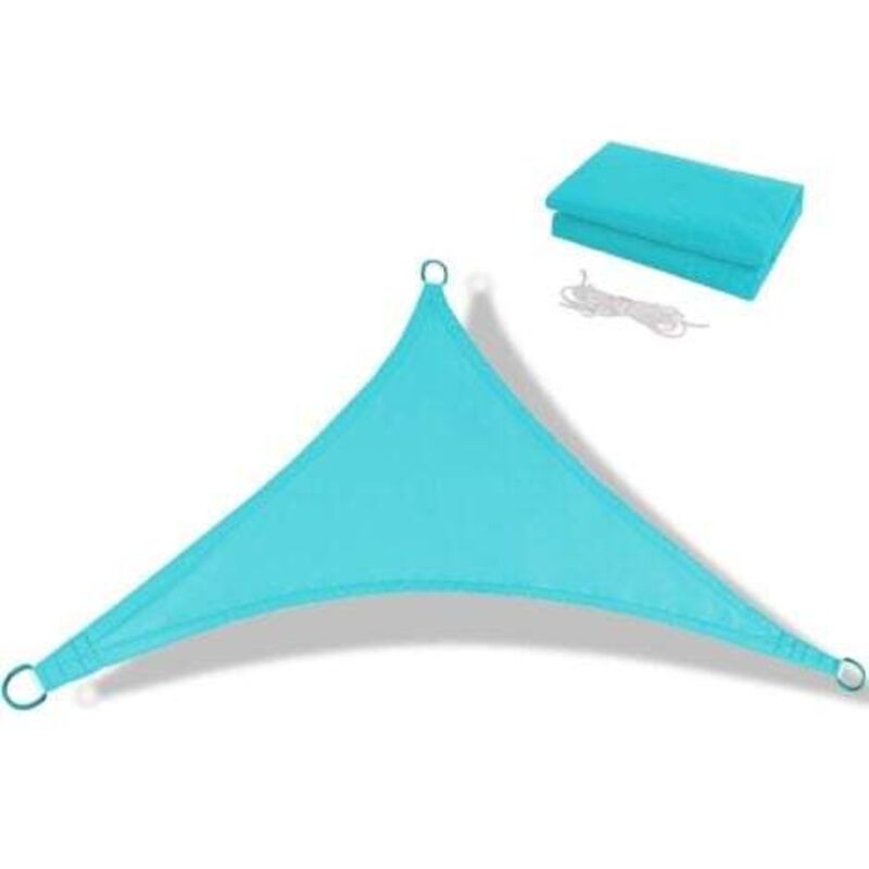 foto del prodotto tenda da sole triangolare per campeggio all aperto giardino spiaggia parco tettoia esterna, telo parasole antipioggia uv blu lago 333m