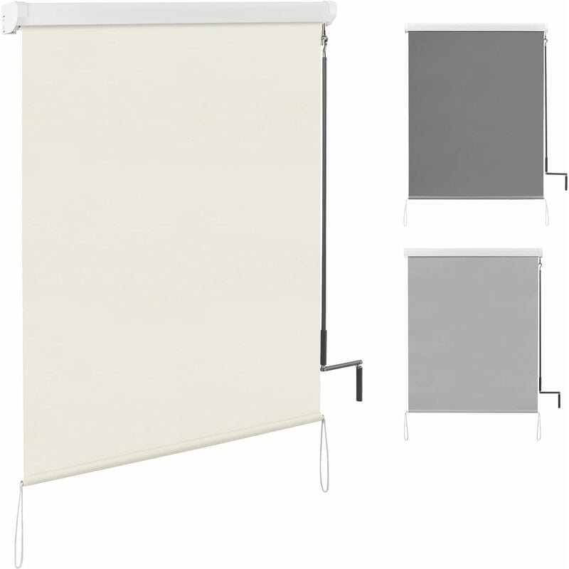 foto del prodotto tenda da sole verticale tenda a rullo per esterno tenda da sole a caduta con manovella tenda per balcone avvolgibile oscurante protezione sole vento