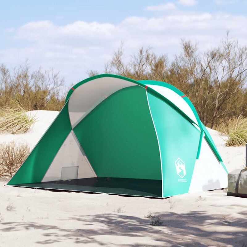 foto del prodotto tenda da spiaggia 2 persone pop up verde mare impermeabile vidaxl