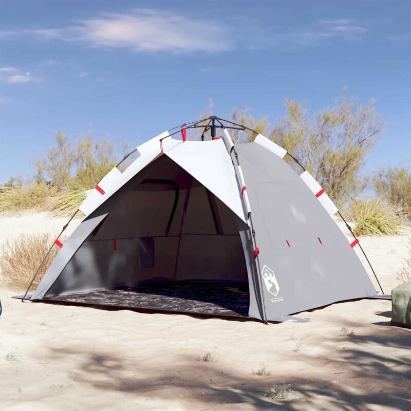 foto del prodotto tenda da spiaggia 3 persone grigio rilascio rapido impermeabile