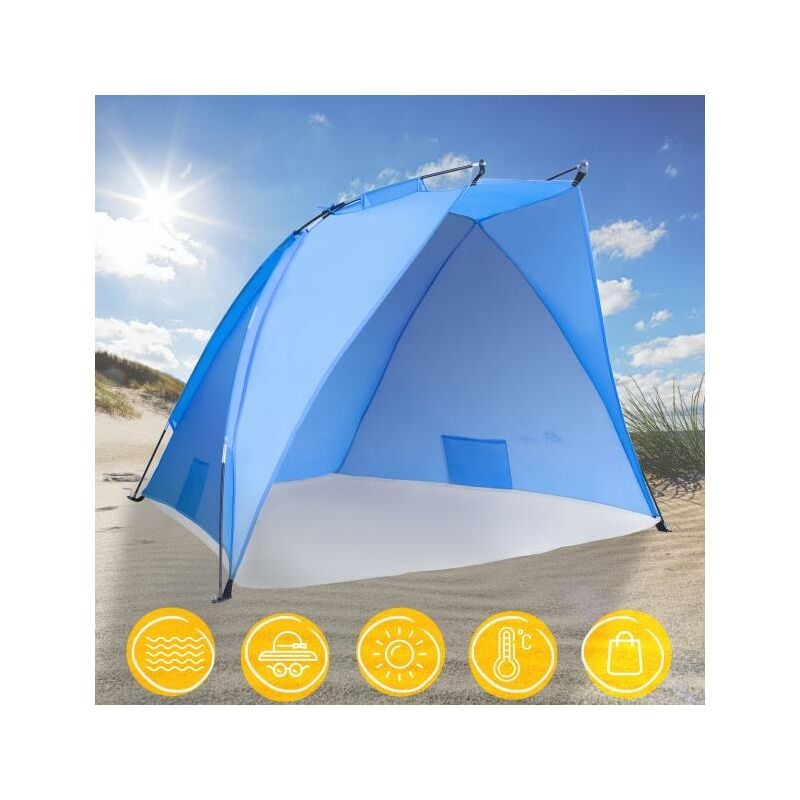 foto del prodotto tenda da spiaggia dotata di borsa per il trasporto protezione elevata contro i raggi uv 50 dimensioni ridotte impermeabile e traspirante tresko