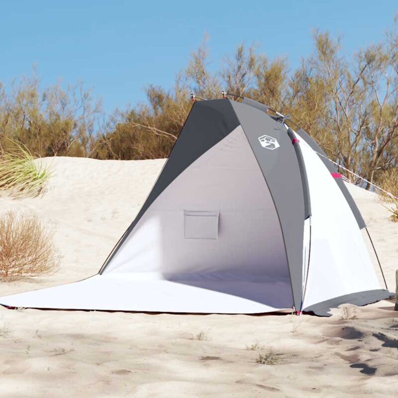 foto del prodotto tenda da spiaggia grigia 268x223x125 cm in poliestere 185t vidaxl
