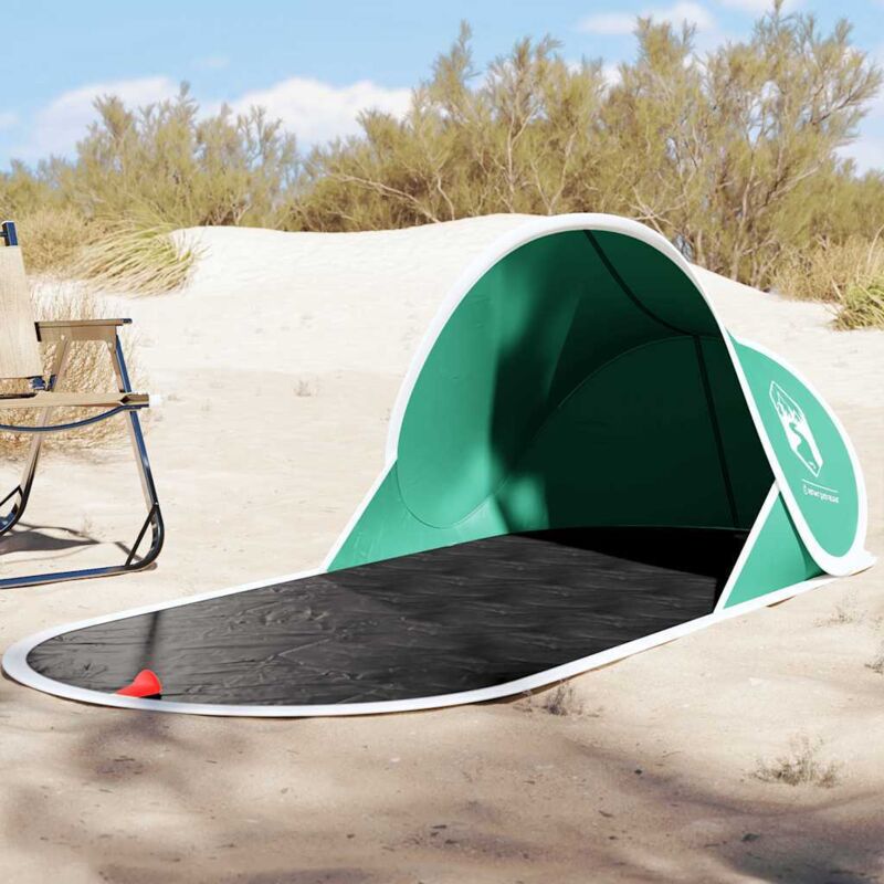 foto del prodotto tenda da spiaggia pop up verde mare impermeabile vidaxl