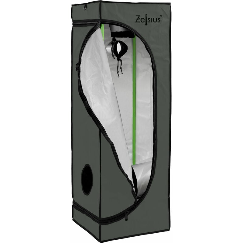 foto del prodotto tenda di coltivazione 120 x 60 x 180 cm grigio/nero coltivazione di piante da interno - zelsius