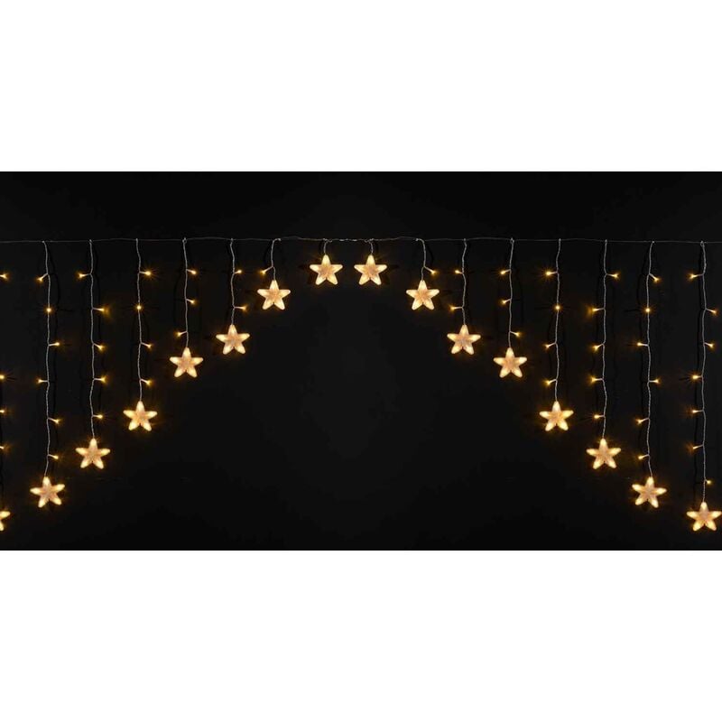 foto del prodotto tenda di natale luminosa con stelle lunghezza 2 mt per uso esterno ed interno