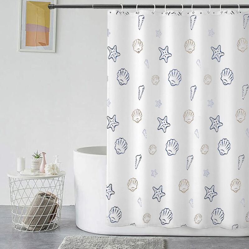 foto del prodotto tenda doccia antimuffa, tenda vasca da bagno ocean lavabile, impermeabile e facile da pulire bianco 180x180cm