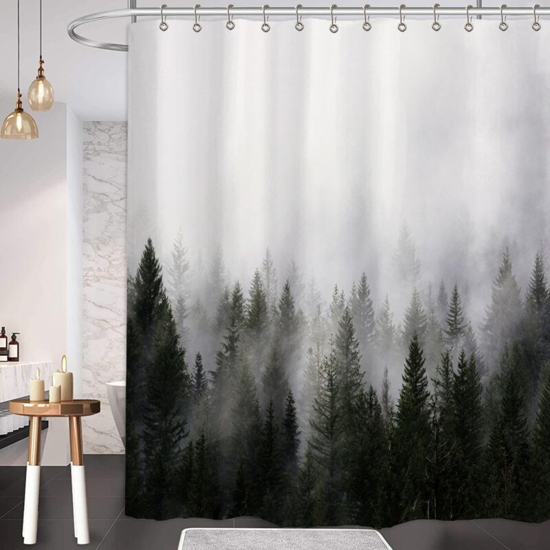 foto del prodotto tenda doccia antimuffa, tenda vasca da bagno poliestere tessuto lavabile, impermeabile e facile da pulire tipo b 120x180cm