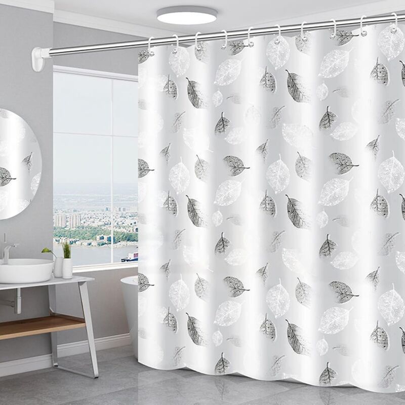 foto del prodotto tenda doccia impermeabile, tenda per vasca da bagno peva antimuffa con ganci decorativi 200x240cm