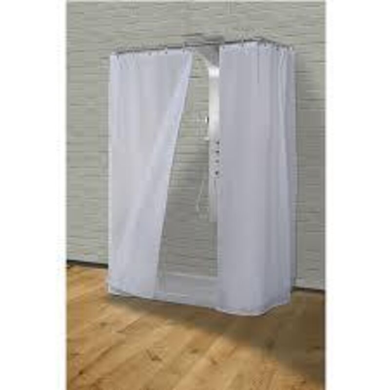 foto del prodotto tenda doccia in tessuto bianco120x200