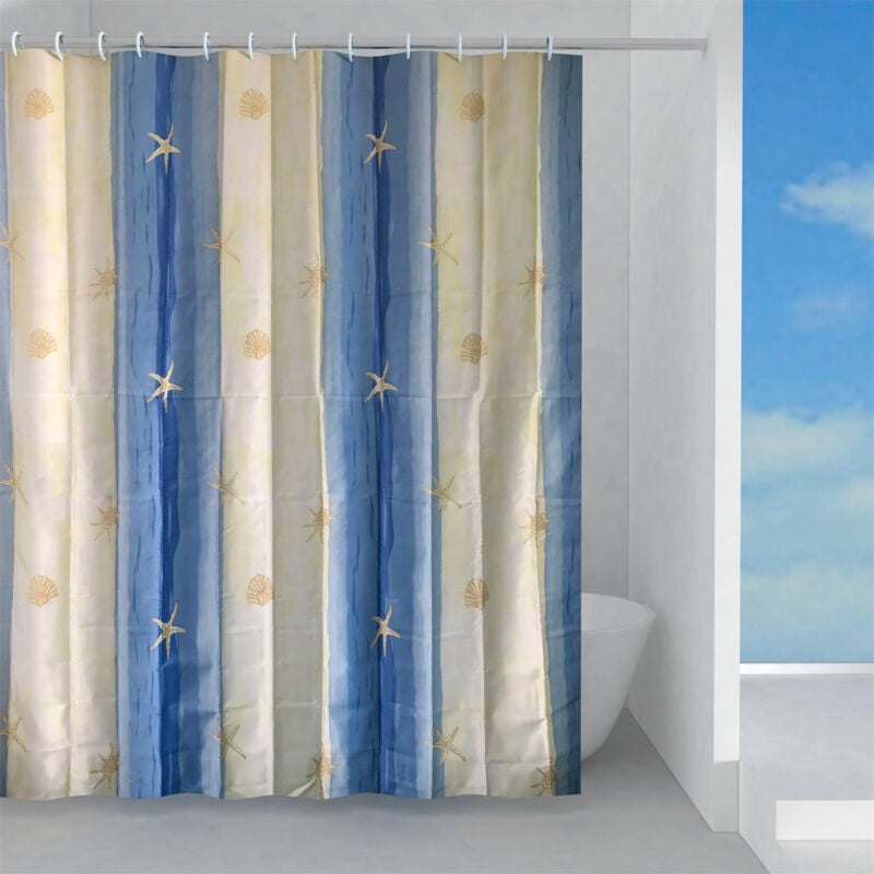 foto del prodotto tenda doccia oltremare 120x200 beige azzurro