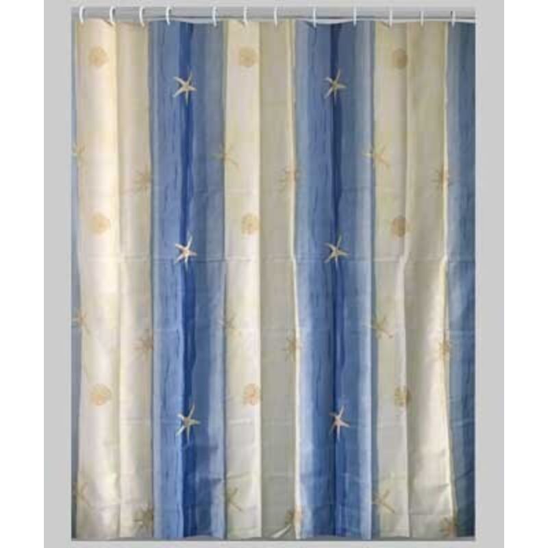 foto del prodotto tenda doccia oltremare tessuto 180x200 beige azzurro