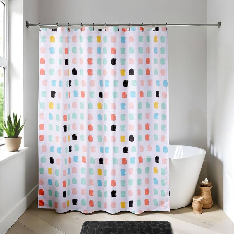 foto del prodotto tenda doccia peva 180x180 cm 12 anelli bianco leon tendance