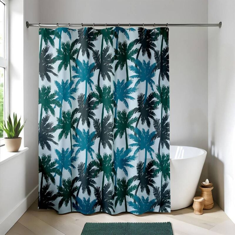 foto del prodotto tenda doccia peva 180x180 cm 12 anelli bianco moana tendance
