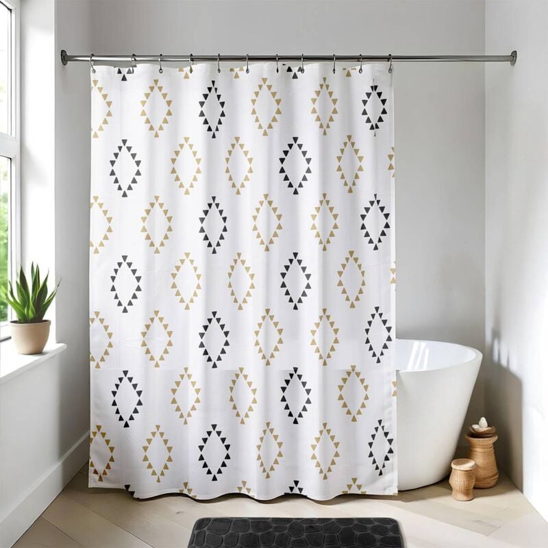 foto del prodotto tenda doccia peva 180x180cm 12 anelli bianco lima tendance