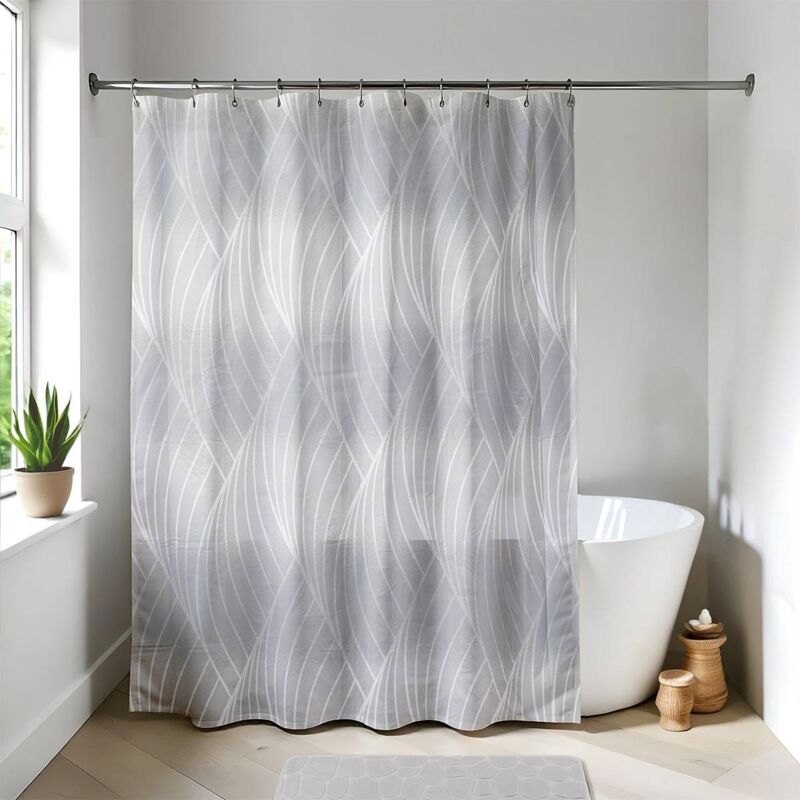 foto del prodotto tenda doccia peva 180x180cm 12 anelli bianco plaza tendance