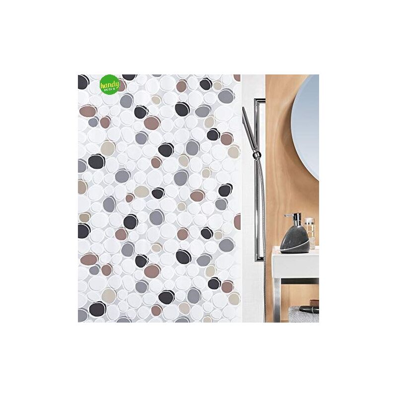 foto del prodotto tenda doccia spirella in peva 180 x 200 cm grigio marrone