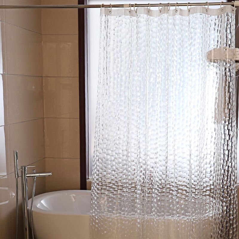 foto del prodotto tenda doccia trasparente impermeabile, tende doccia a prova di muffa con ganci antiruggine per bagno, doccia, bagno 180x200cm