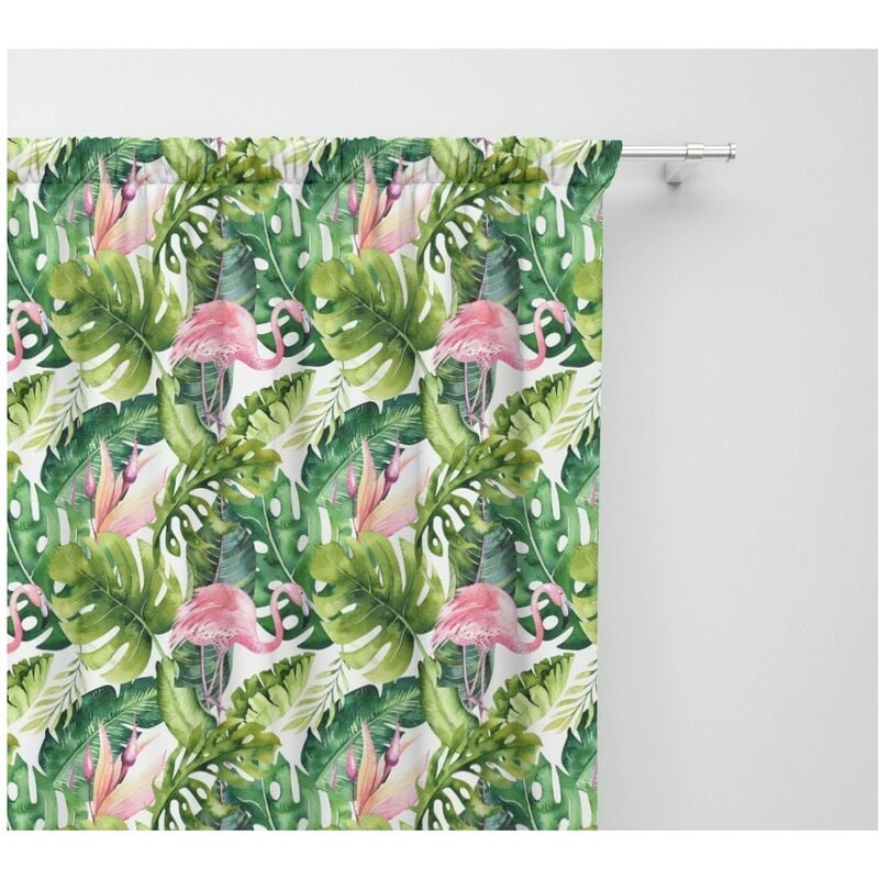 foto del prodotto tenda fenicottero flamingo cm.150x280 confezionata made in italy fenicotteri