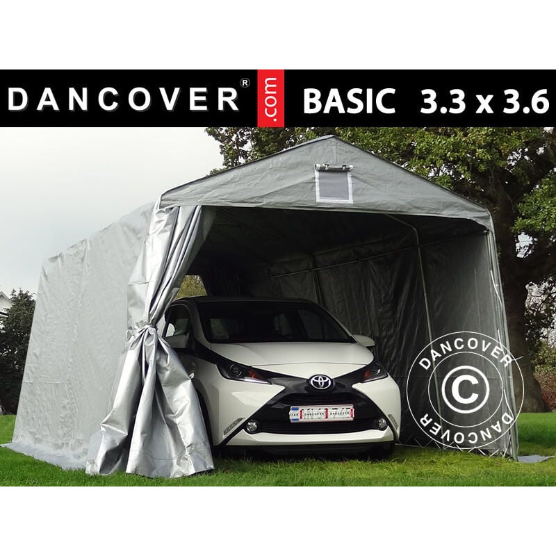 foto del prodotto tenda garage basic 3,3x3,6x2,4m pe, grigio
