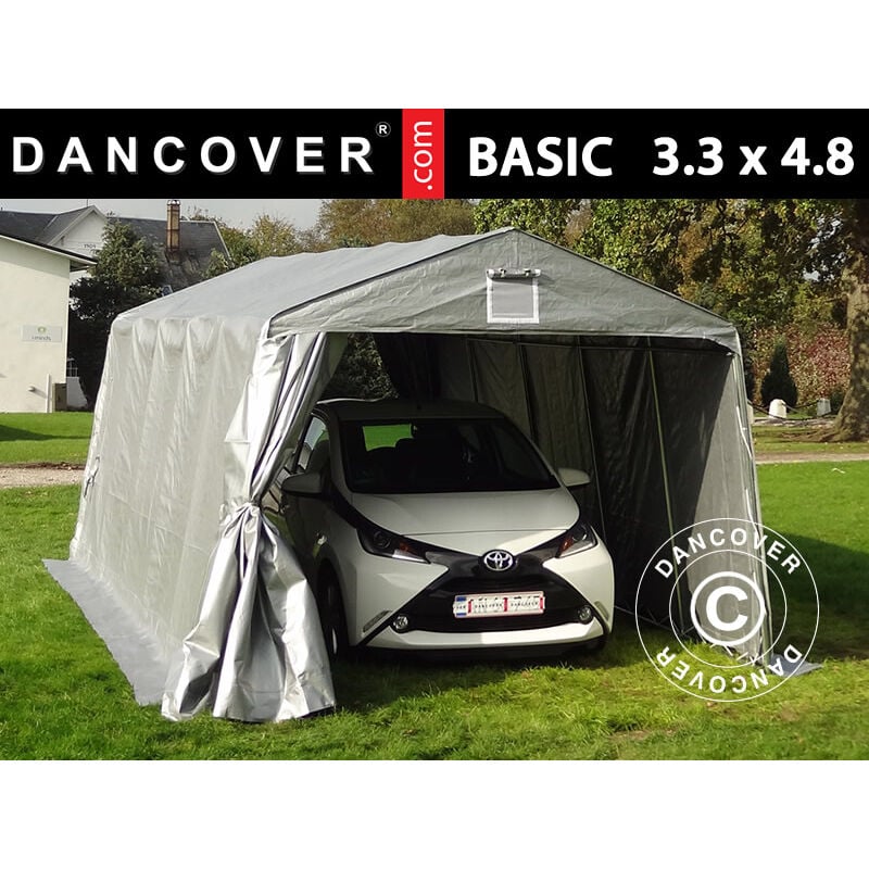 foto del prodotto tenda garage basic 3,3x4,8x2,4m pe, grigio