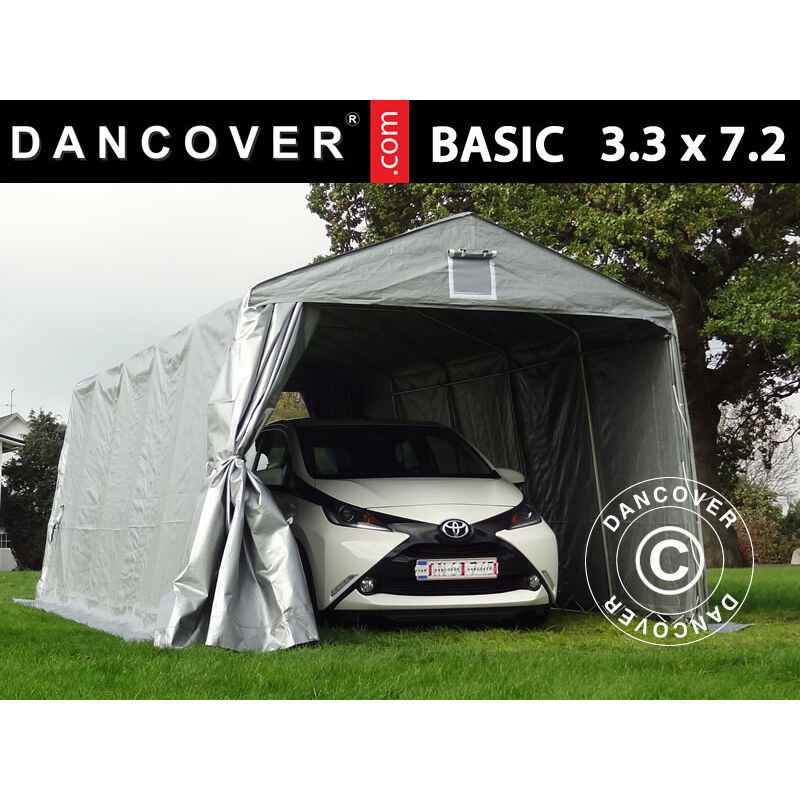 foto del prodotto tenda garage basic 3,3x7,2x2,4m pe, grigio