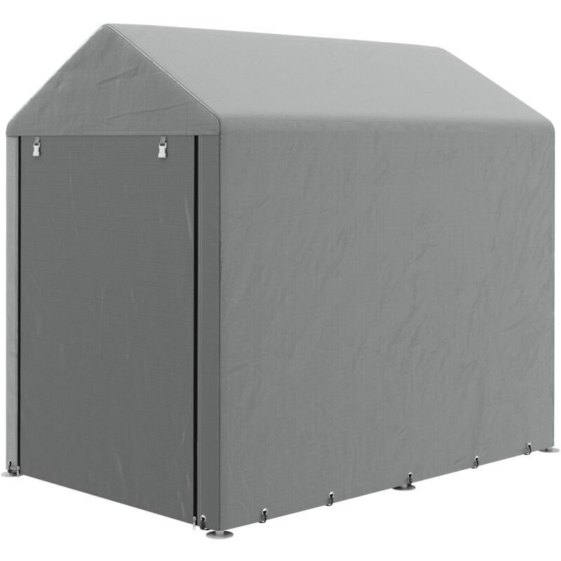 foto del prodotto tenda garage capanno attrezzi anti uv 120x179x165cm grigio chiaro outsunny