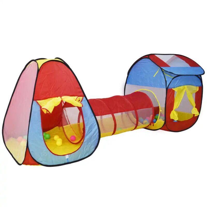 foto del prodotto tenda gioco per bambini con tunnel 100 palline sacca borsa trasporto 3 pezzi