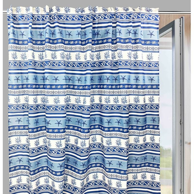 foto del prodotto tenda grecia blu cm.160x300 confezionata made in italy