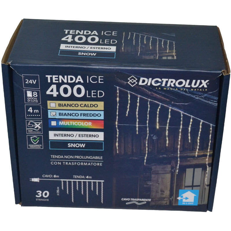 foto del prodotto tenda ice 400 led snow bianco freddo