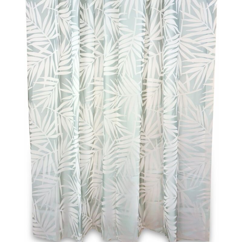 foto del prodotto tenda impermeabile doccia vasca in peva fantasia foglie h 200 con ganci mod. maya bay 120 cm