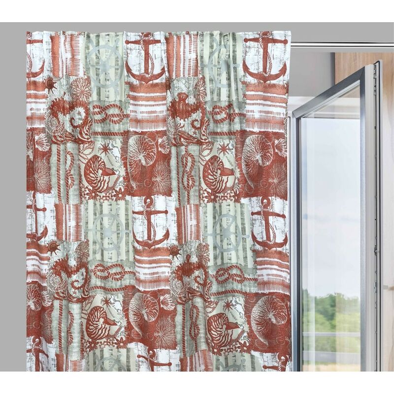 foto del prodotto tenda ingrid in stile marino corallo rosso cm. 175x290 made in italy