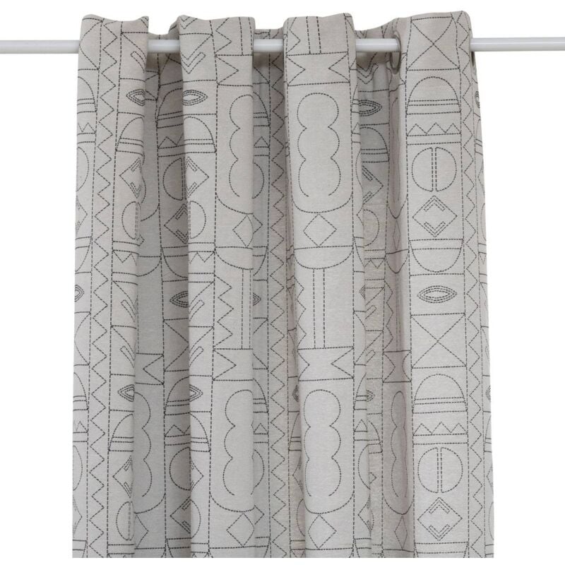 foto del prodotto tenda jacquard bianca e nera malakite 140x260cm atmosphera cr ateur d int rieur