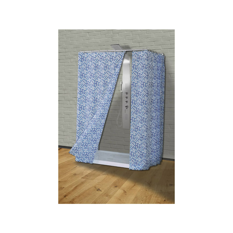 foto del prodotto tenda kiasso cm.180x200 bianco azzurro