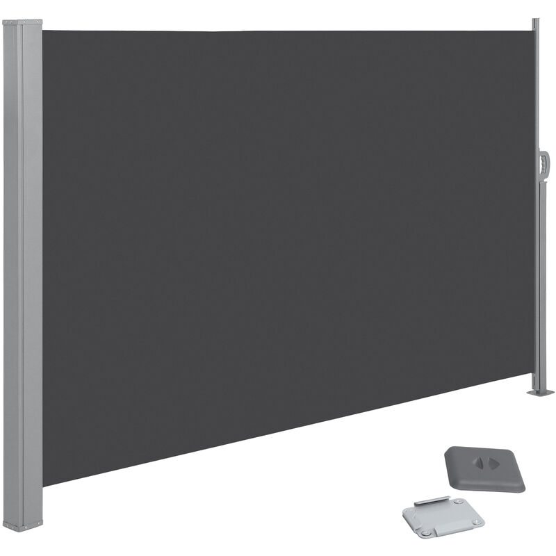 foto del prodotto tenda laterale 200 x 300 cm a x l , tenda avvolgibile per balcone e terrazzo, protezione privacy, frangivista, parasole, separatore, grigio fumo