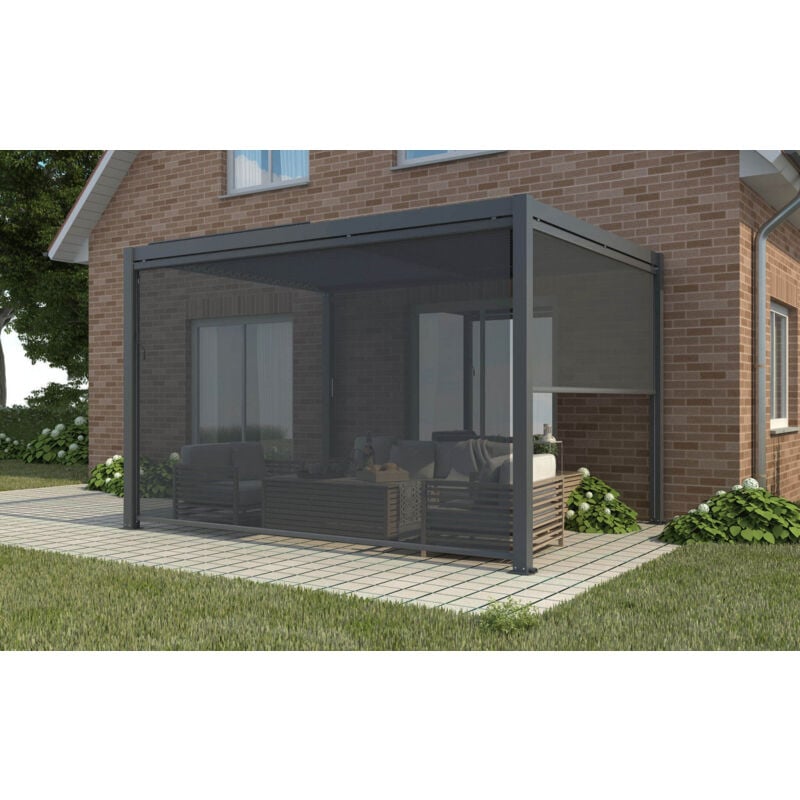 foto del prodotto tenda laterale in textilene per pergola bioclimatica lato 370x218 cm ocean black