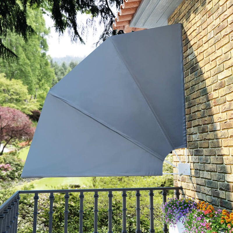 foto del prodotto tenda laterale parasole per balcone pieghevole grigio vari dimensioni dimensioni 210x210 cm