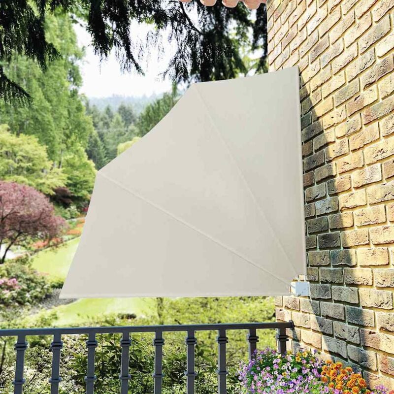 foto del prodotto tenda laterale per balcone pieghevole crema 140x140 cm vidaxl