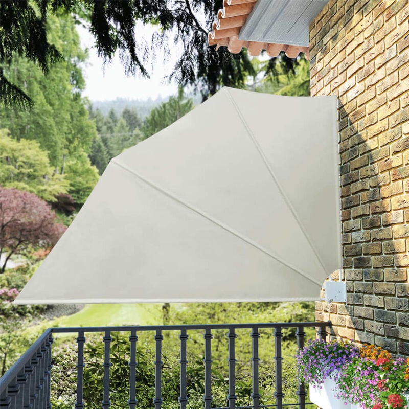 foto del prodotto tenda laterale per balcone pieghevole crema 160x240 cm vidaxl